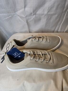 George Men’s Knit Lace-Up Sneakers in Light Beige Size 12